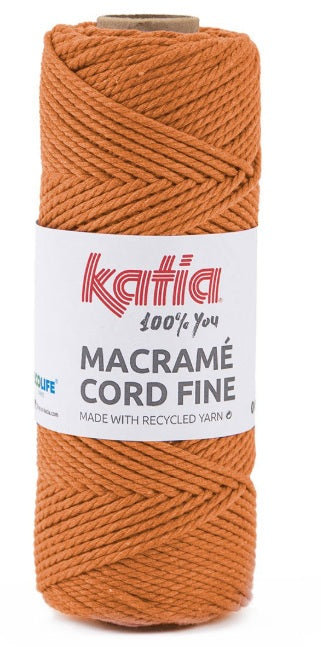 Katia Filato Macramè Corda Fine 100% Riciclata 220 gr - 100 mt - Colore Arancione pallido 209