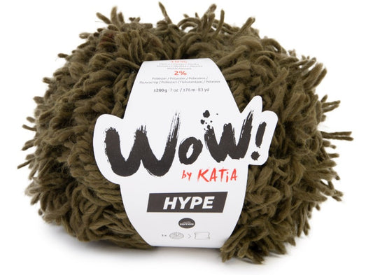 Katia Filato Wow Hype 200 gr - 76 mt - Colore Panna 108 Verde Militare