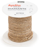 Katia Diamante Cordino di cotone ricoperto di cristalli - 93% Cristallo - 7% Cotone - Colore 503 Rosa