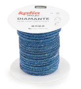 Katia Diamante Cordino di cotone ricoperto di cristalli - 93% Cristallo - 7% Cotone - Colore 505 Celeste Chiaro