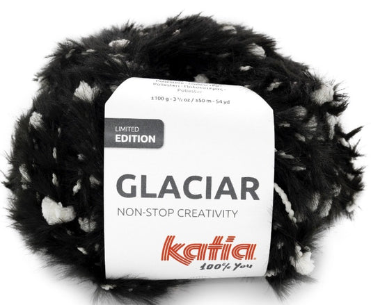 Katia Filato Glaciar in Peluche con Mini Pompon - 100% Poliestere - Colore 300 - 100 grammi / 50 metri