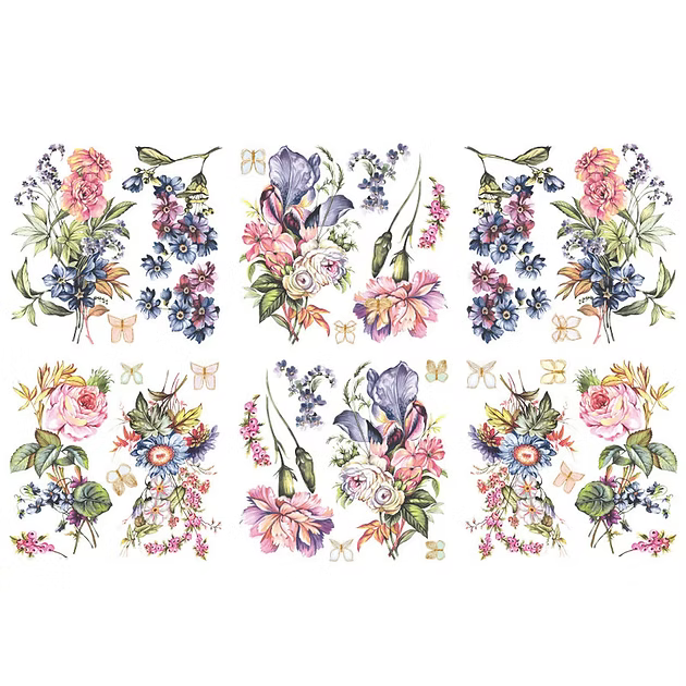 Hokus Pokus Transfers Vintage Blooms 6 Fogli 31,5 X 30 cm