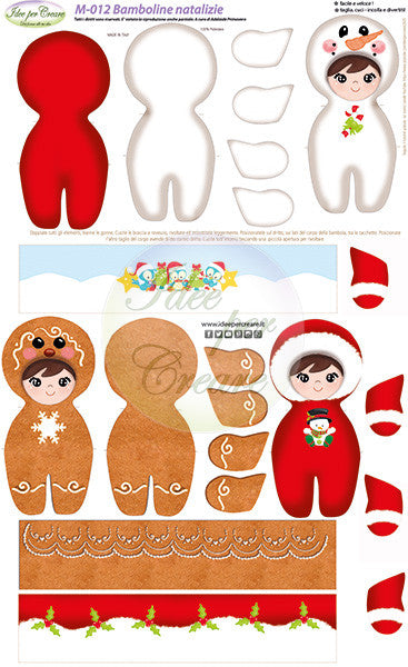 Idee Per Creare Pannello Microfibra M-012 Bamboline Natalizie