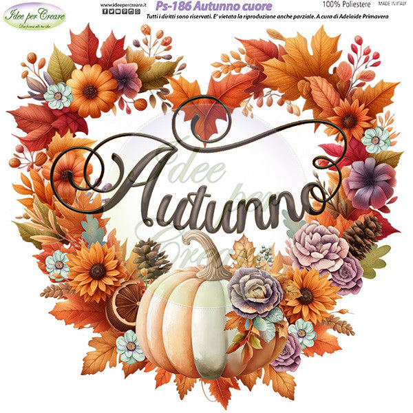 Idee Per Creare Pannello cm 25×25 Autunno cuore