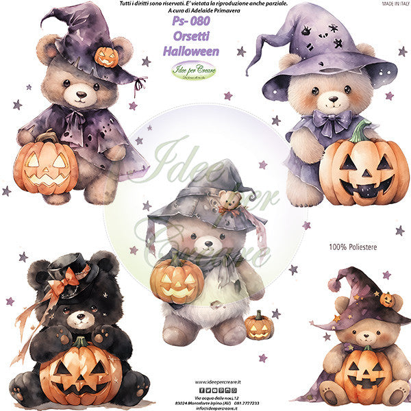 Idee Per Creare Pannello cm 25×25 Orsetti halloween