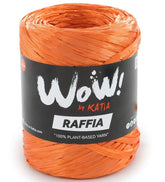 Katia Filato WOW Raffia - Rafia Brillante - 100% Cellulosa di viscosa - Colore 67 Arancione