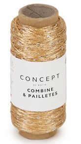 Katia Filato Combine & Paillettes - 100% Poliestere - Colore 59 Oro