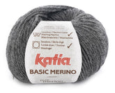 Katia Filato Basic Merino - 52% Merino Superwash - 48% Acrilico - 50 gr 120 mt - Colore 14 Grigio Molto Scuro