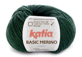 Katia Filato Basic Merino - 52% Merino Superwash - 48% Acrilico - 50 gr 120 mt - Colore 15 Verde Molto Scuro