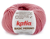 Katia Filato Basic Merino - 52% Merino Superwash - 48% Acrilico - 50 gr 120 mt - Colore 26 Rosa Medio
