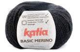 Katia Filato Basic Merino - 52% Merino Superwash - 48% Acrilico - 50 gr 120 mt - Colore 2 Nero