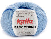 Katia Filato Basic Merino - 52% Merino Superwash - 48% Acrilico - 50 gr 120 mt - Colore 34 Blu Cielo