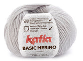 Katia Filato Basic Merino - 52% Merino Superwash - 48% Acrilico - 50 gr 120 mt - Colore 38 Grigio Molto Chiaro
