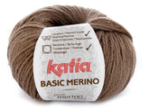 Katia Filato Basic Merino - 52% Merino Superwash - 48% Acrilico - 50 gr 120 mt - Colore 68 Marrone Capriolo