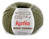 Katia Filato Basic Merino - 52% Merino Superwash - 48% Acrilico - 50 gr 120 mt - Colore 70 Kaki