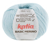 Katia Filato Basic Merino - 52% Merino Superwash - 48% Acrilico - 50 gr 120 mt - Colore 86 Celeste Chiaro