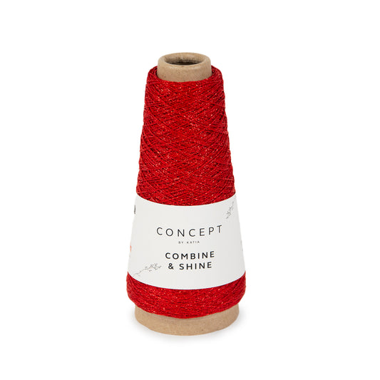 Katia Filato Cotton Combine & Shine Colore 90 Rosso 50 Grammi