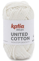 Katia Filato United Cotton - Mini gomitolo colorato in 100% cotone - Colore 03 Panna