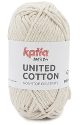 Katia Filato United Cotton - Mini gomitolo colorato in 100% cotone - Colore 12 Beige