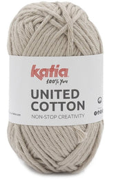 Katia Filato United Cotton - Mini gomitolo colorato in 100% cotone - Colore 13 Beige Pietra