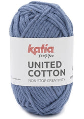 Katia Filato United Cotton - Mini gomitolo colorato in 100% cotone - Colore 07 Jeans