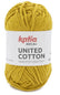 Katia Filato United Cotton - Mini gomitolo colorato in 100% cotone - Colore 09 Senape