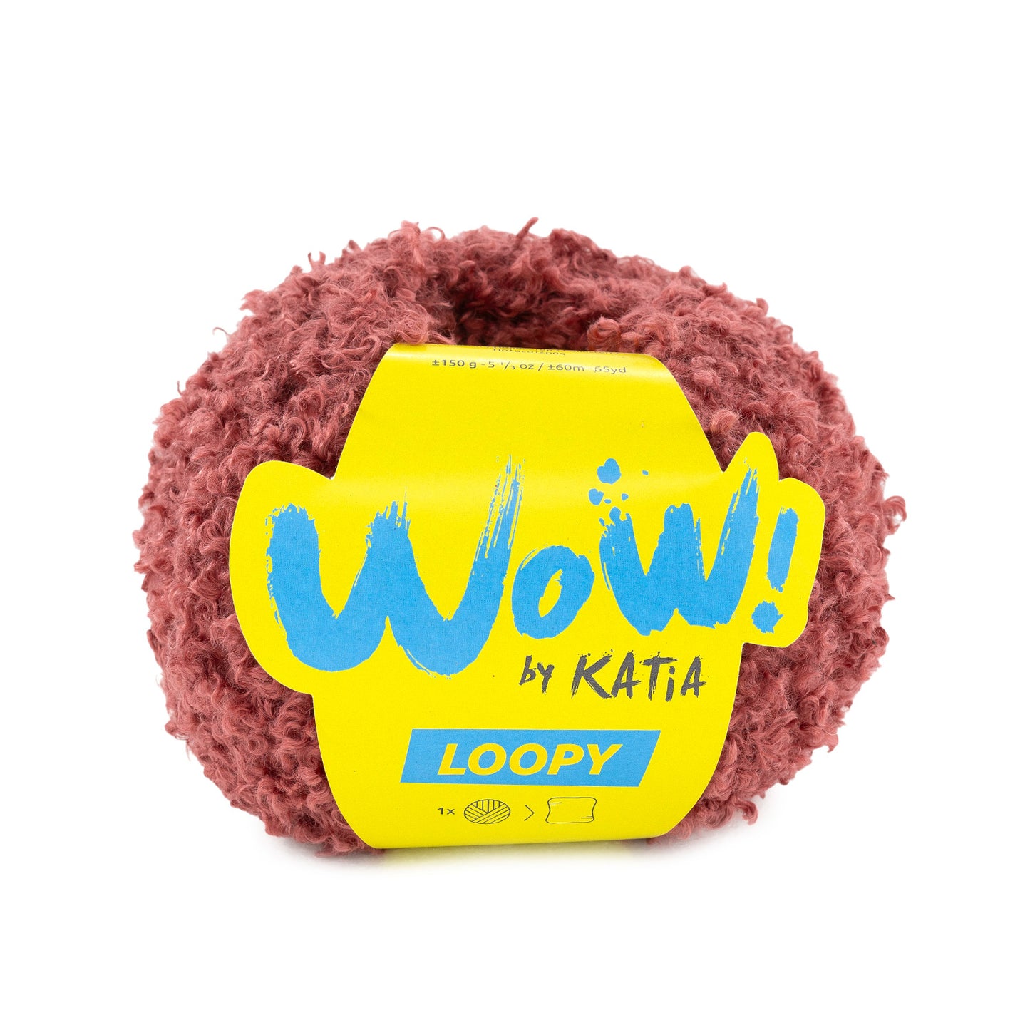 Katia Filato Wow Loppy Colore 159 Rosso Lampone 150 Grammi