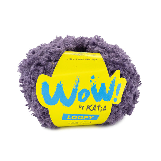 Katia Filato Wow Loppy Colore 160 Viola scuro 150 Grammi