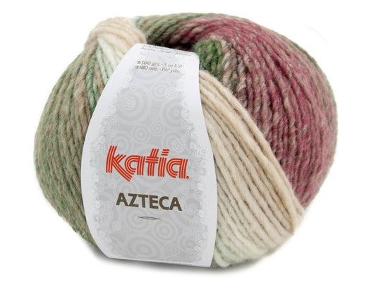Katia Filato Azteca Colore 7875 Panna-Verde-Rosa-Marrone 100 Grammo