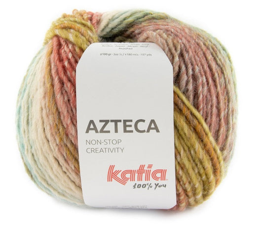 Katia Filato Azteca Colore 7880 Marrone-Verde bluastro 100 Grammo