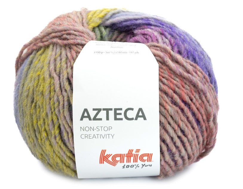 Katia Filato Azteca Colore 7892 Lilla-Verde-Ocra 100 Grammo
