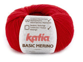 Katia Filato Basic Merino - 52% Merino Superwash - 48% Acrilico - 50 gr 120 mt - Colore 4 Rosso