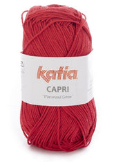 Katia Filato Capri - 100% Cotone Mercerizzato - 50 gr 125 mt - Colore 82059 Rosso