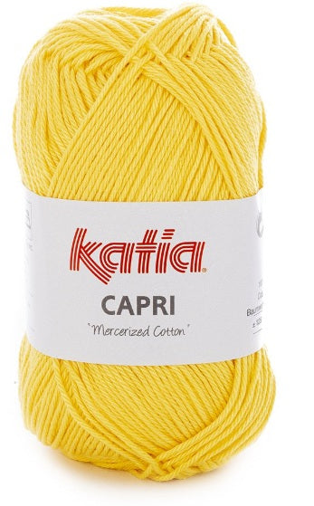 Katia Filato Capri - 100% Cotone Mercerizzato - 50 gr 125 mt - Colore 82118 Giallo Chiaro