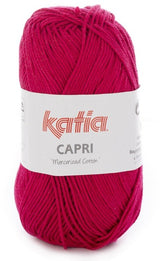 Katia Filato Capri - 100% Cotone Mercerizzato - 50 gr 125 mt - Colore 82129 Fucsia Scuro