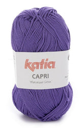 Katia Filato Capri - 100% Cotone Mercerizzato - 50 gr 125 mt - Colore 82131 Lilla Scuro