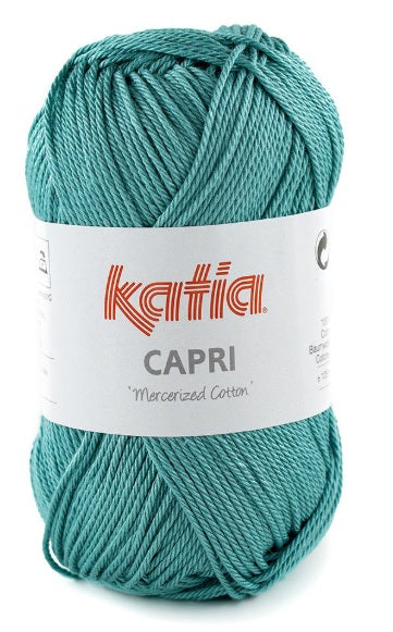 Katia Filato Capri - 100% Cotone Mercerizzato - 50 gr 125 mt - Colore 82173 Blu turchese