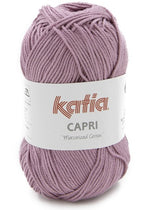 Katia Filato Capri - 100% Cotone Mercerizzato - 50 gr 125 mt - Colore 82176 Malva