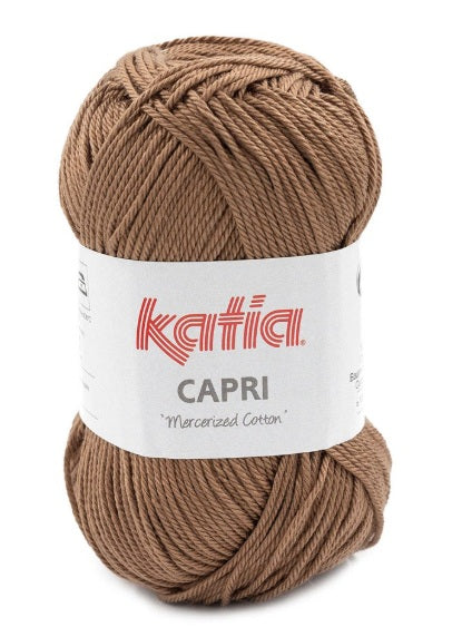 Katia Filato Capri - 100% Cotone Mercerizzato - 50 gr 125 mt - Colore 82186 Beige marrone