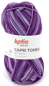 Katia Filato Capri Tones Cotone mercerizzato degradè - 100% Cotone Mercerizzato - Colore 302 Lilla Mora