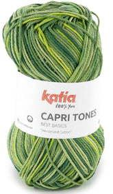 Katia Filato Capri Tones Cotone mercerizzato degradè - 100% Cotone Mercerizzato - Colore 305 Verde Pistacchio