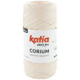 Katia Corium Filato tubolare effetto Cuoio - 100% Poliestere - Colore 100 Panna