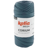 Katia Corium Filato tubolare effetto Cuoio - 100% Poliestere - Colore 105 Blu Medio