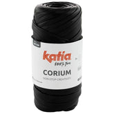 Katia Corium Filato tubolare effetto Cuoio - 100% Poliestere - Colore 107 Nero