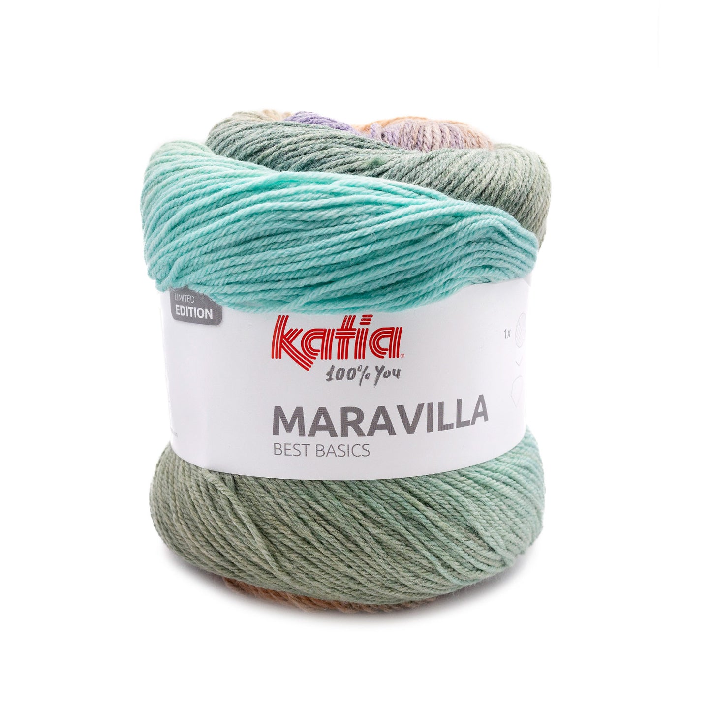 Katia Filato Maravilla Colore 507 Verde Pesca Lilla 200 Grammi