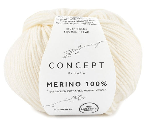 Katia Filato Merino 100% Colore 03 Panna 50 Grammi