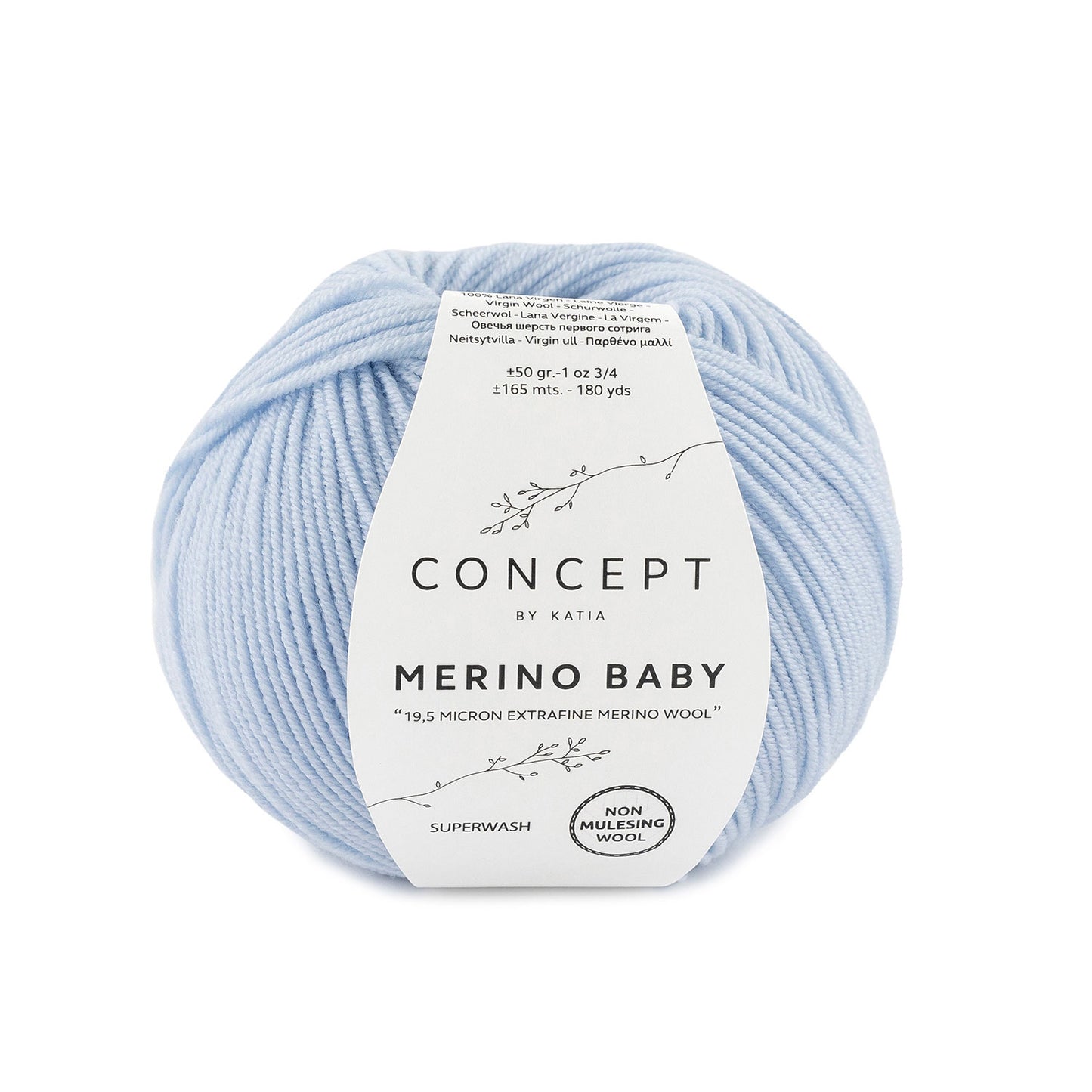 Katia Filato Merino Baby Colore 93 Blu cielo 50 Grammi