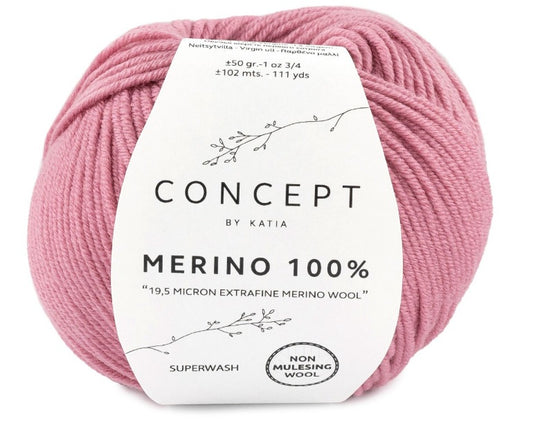 Katia Filato Merino 100% Colore 37 Rosa 50 Grammi