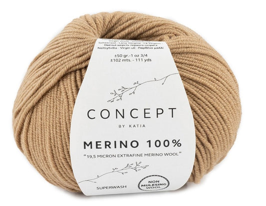 Katia Filato Merino 100% Colore 65 Cammello 50 Grammi