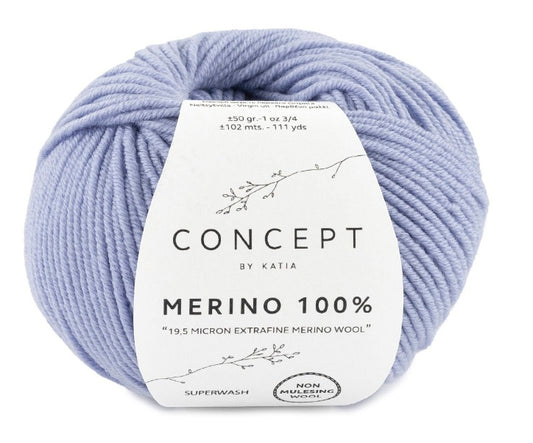 Katia Filato Merino 100% Colore 96 Malva Chiaro 50 Grammi